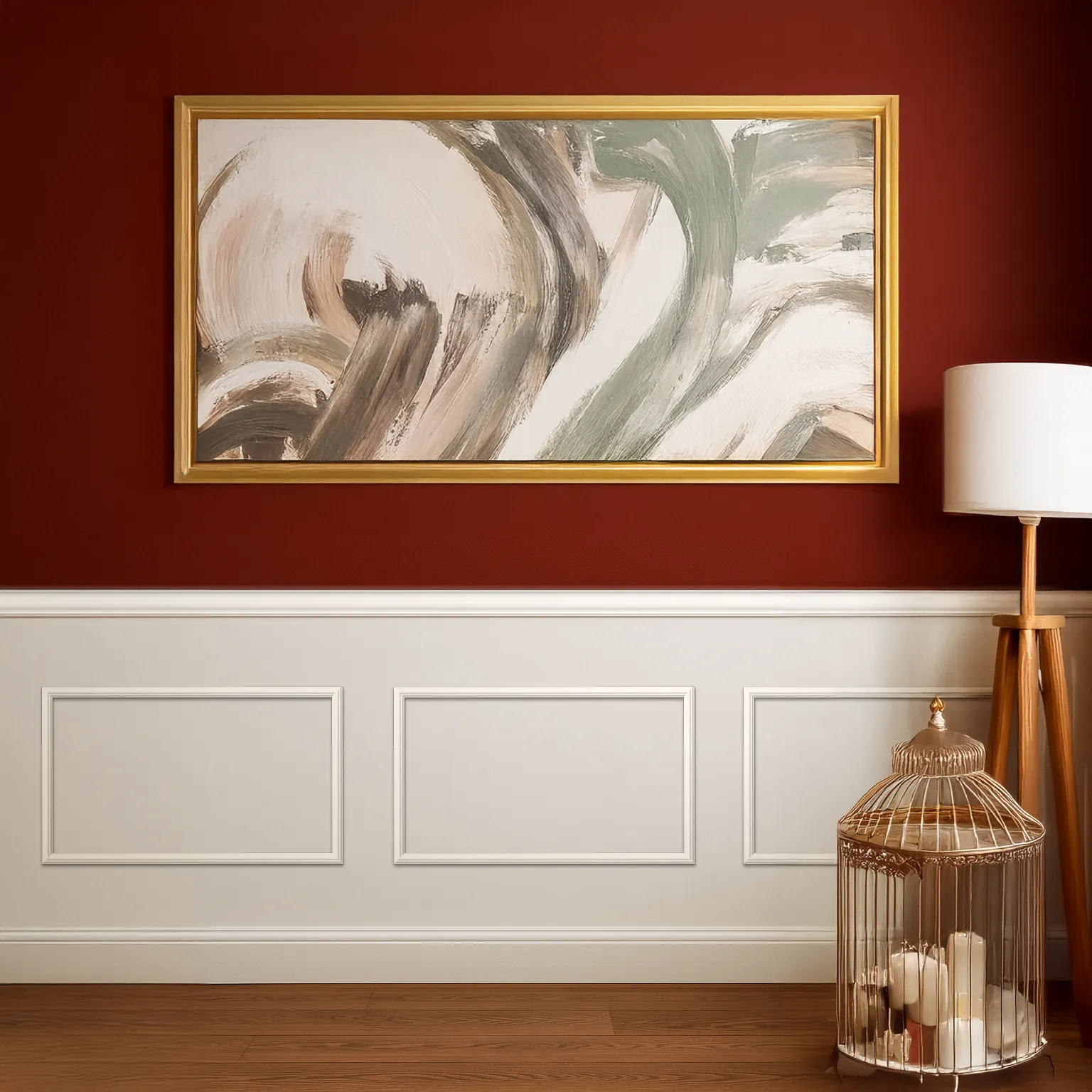 Pack Moulures Murales Boiserie « PARIS » - OPTION 4 : Modèle I40 + Séparateur I60 pré-collé